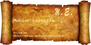 Mehler Esztella névjegykártya